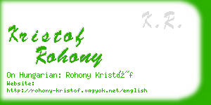 kristof rohony business card